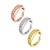 Silver, gold and rose gold beaded fidget rings for women on white background