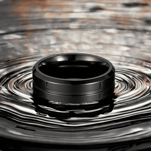 Black titanium ring Australia in water