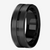 Black titanium ring on white background