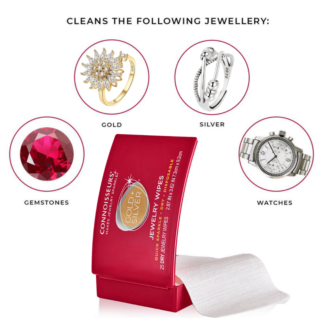 Jewellery Cleaning Wipes by Connoisseurs info graphic