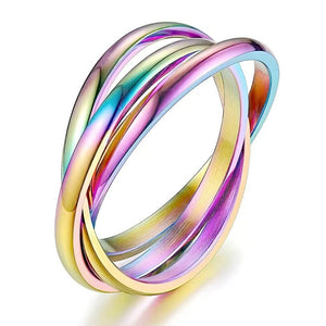Multicolored ring with a white background