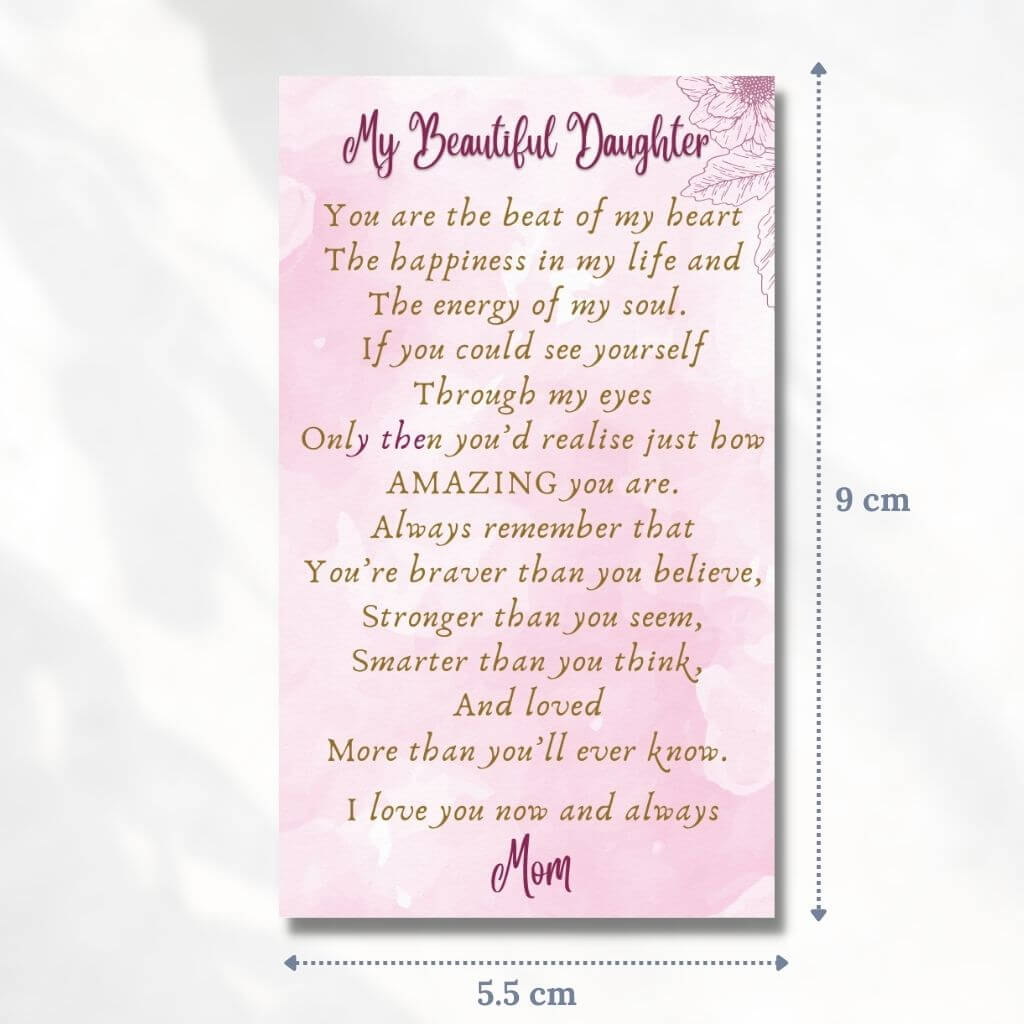 My Anxiety Ring message card for daughter