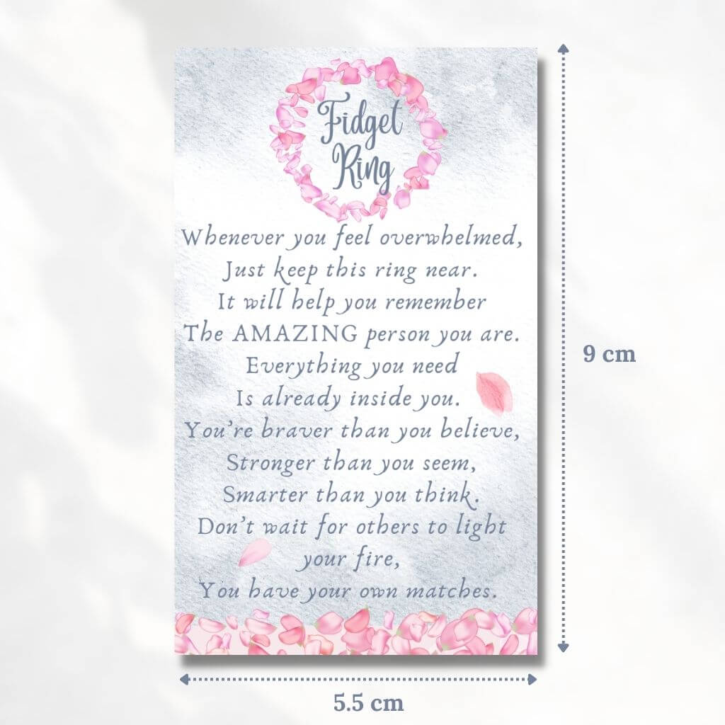 My Anxiety Ring message card for friend