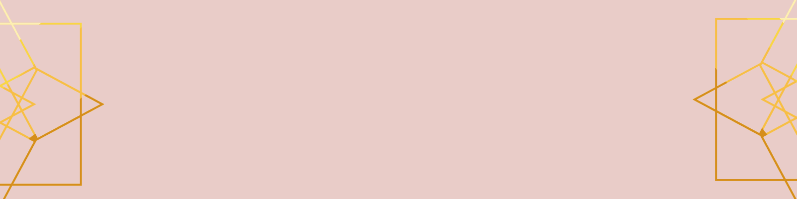 Decorative gold geometric shapes on a pink background