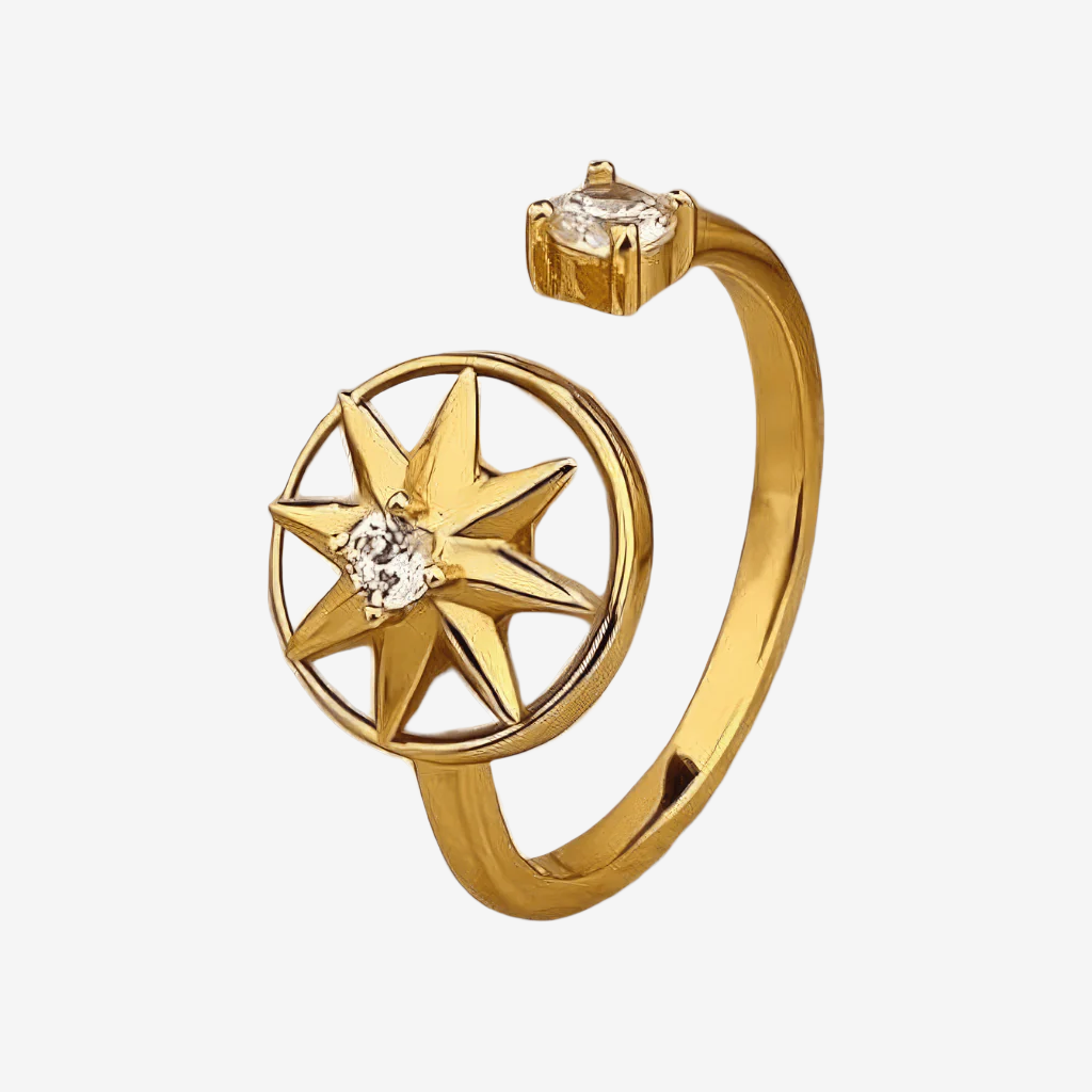 North Star Spinning Ring 925 Silver Adjustable My Anxiety Ring