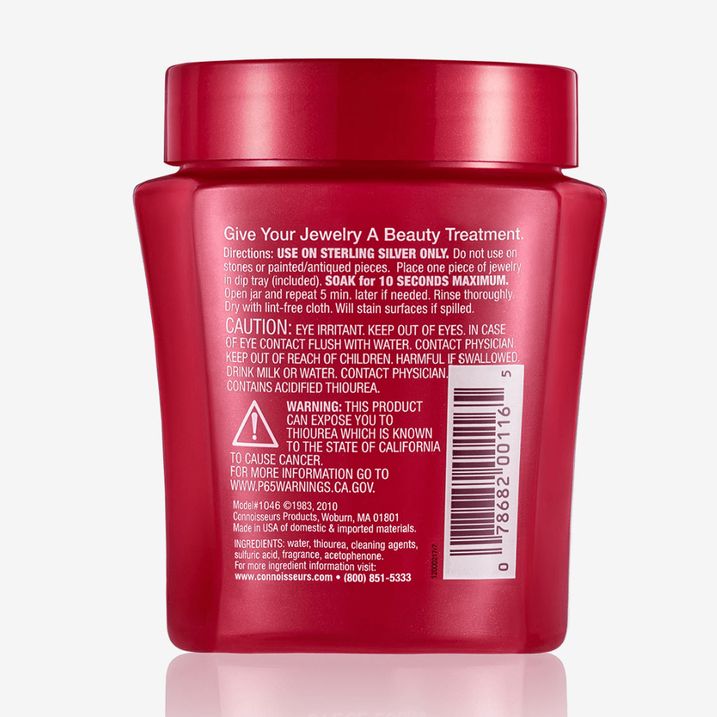 Silver jewellery cleaner by Connoisseurs rear view