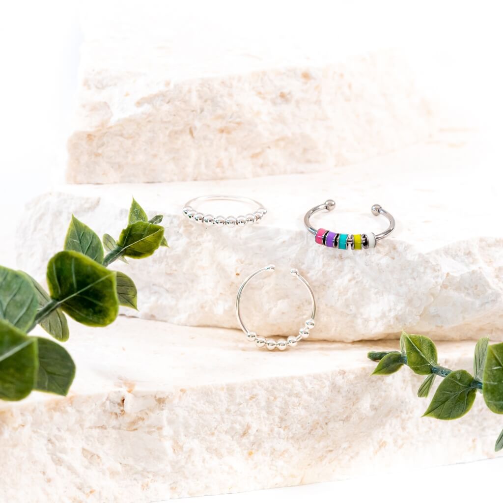Anxiety Rings Bundle Stainless Steel Serenity Set Bundle and