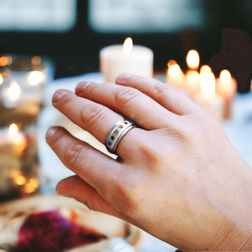 Colored cubic discount zirconia rings