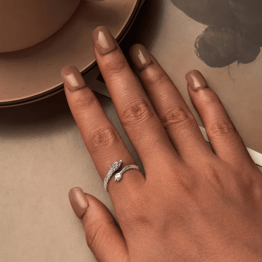 925 sterling silver dragon ring with detailed head and textured scales adjustable anxiety fidget ring