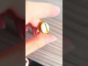 Gold abalone two double sided rotating ring