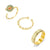 Grounding pack bundle of three spinner rings gold on white background