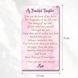 Mood ring message card for daughter