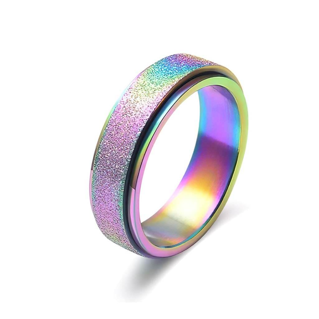 Sparkly stainless steel spinning ring Australia