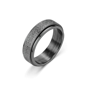 Sparkly stainless steel spinning ring for anxiety black