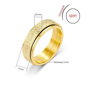 Sparkly stainless steel spinning ring gold product dimensions